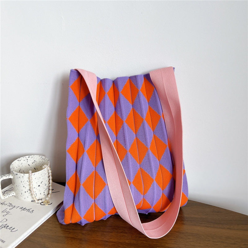 Sac cabas pliable bicolore en polyester résistant