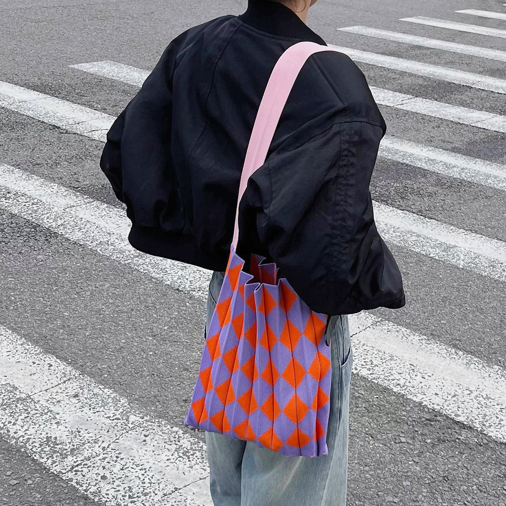 Sac cabas pliable bicolore en polyester résistant