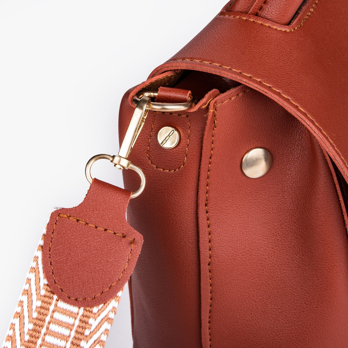 Sac bandoulière en simili cuir à sangle en toile