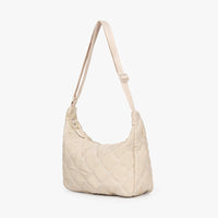 Sac bandoulière matelassé en nylon à motif losange