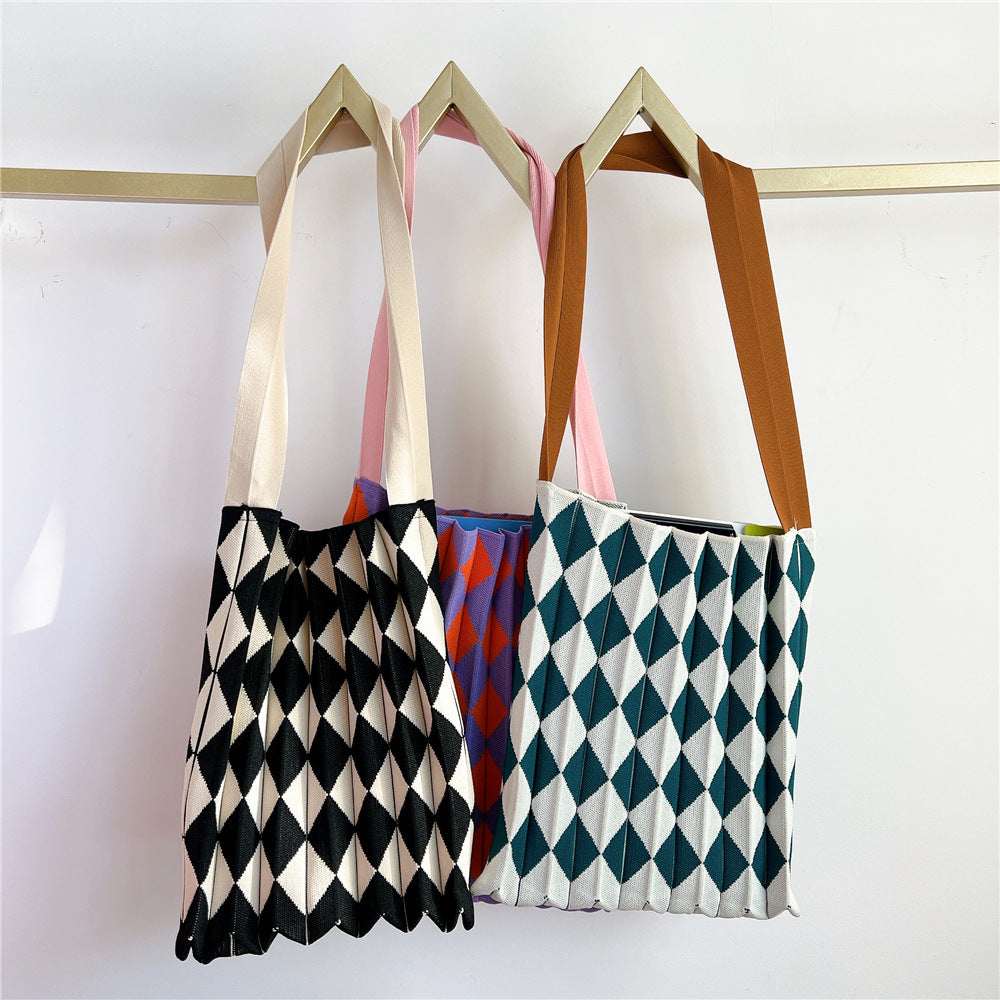 Sac cabas pliable bicolore en polyester résistant