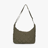 Sac bandoulière matelassé en nylon à motif losange