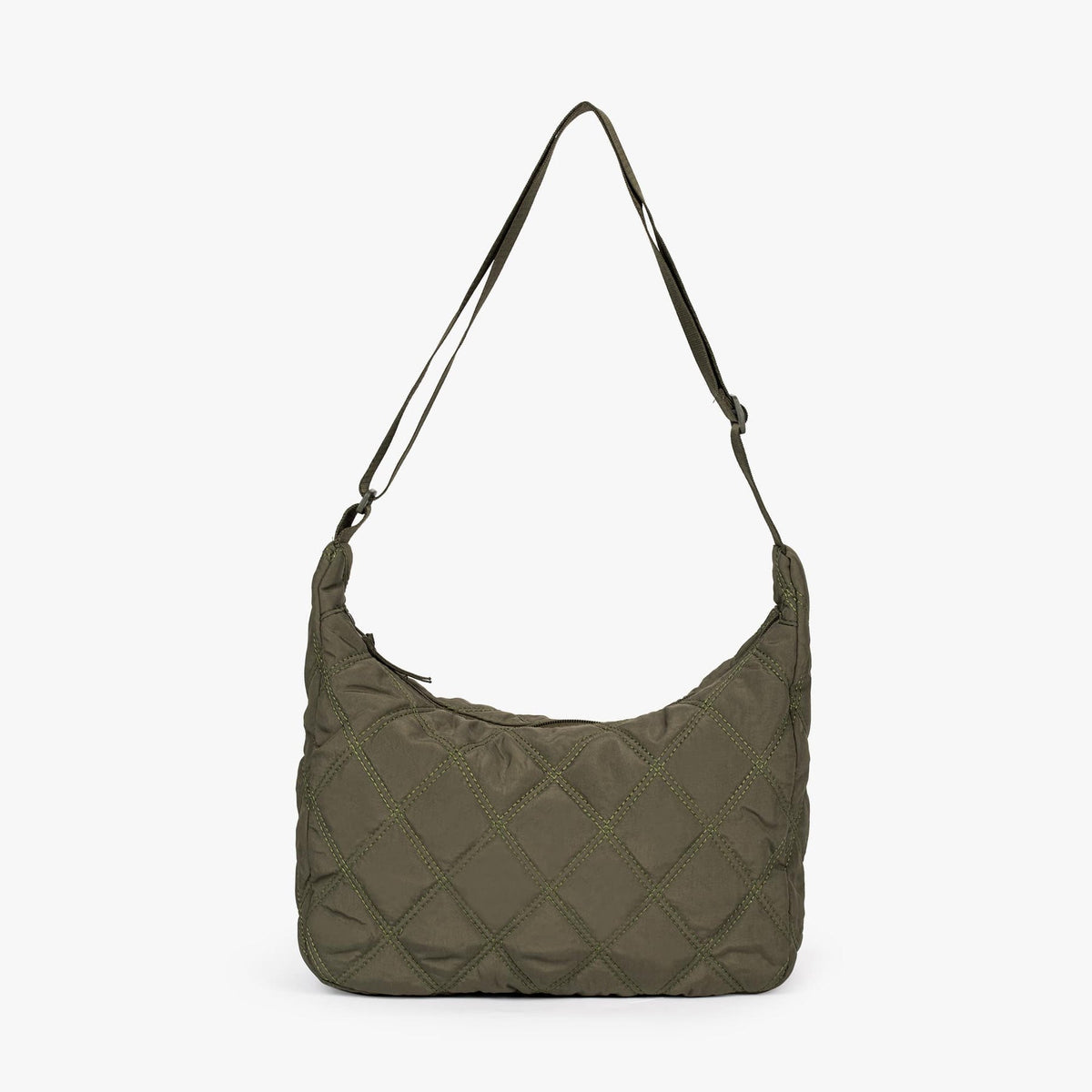 Sac bandoulière matelassé en nylon à motif losange