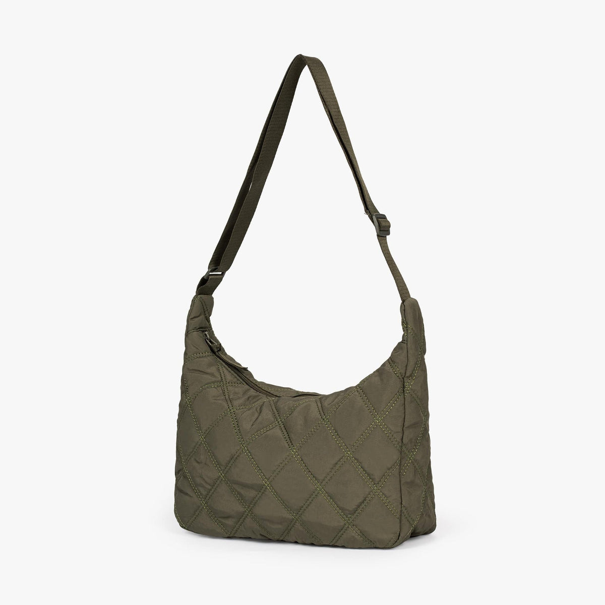 Sac bandoulière matelassé en nylon à motif losange