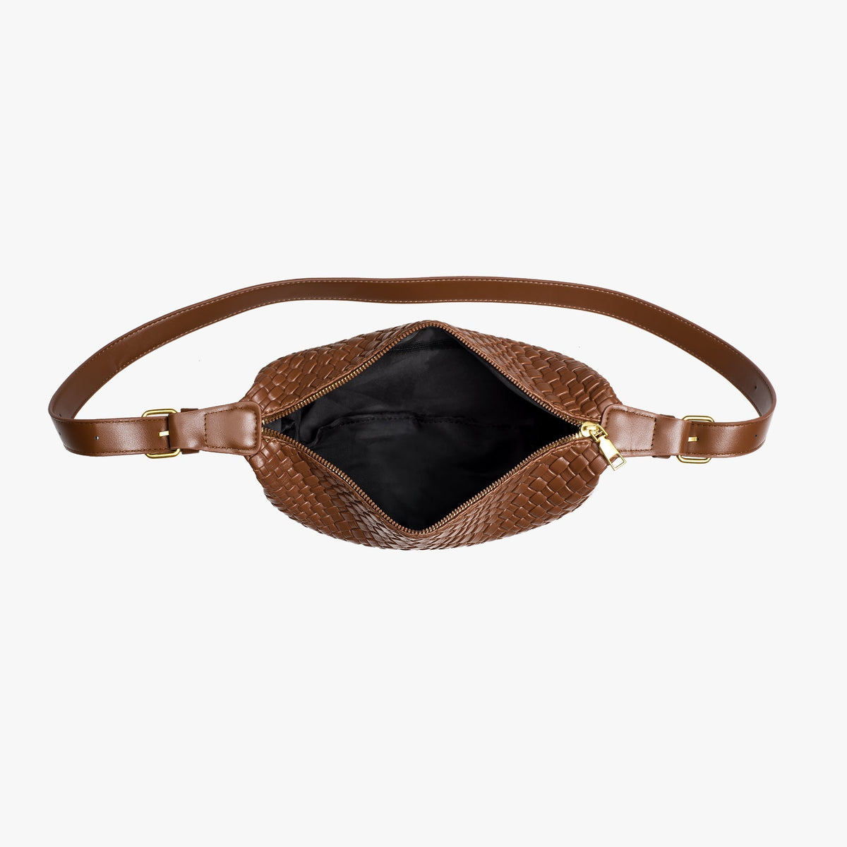 Sac croissant en simili cuir à détail tressé