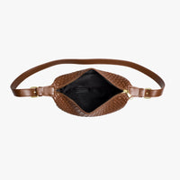 Sac croissant en simili cuir à détail tressé