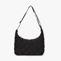 Sac bandoulière matelassé en nylon à motif losange