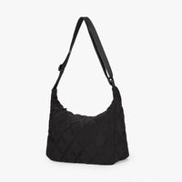 Sac bandoulière matelassé en nylon à motif losange