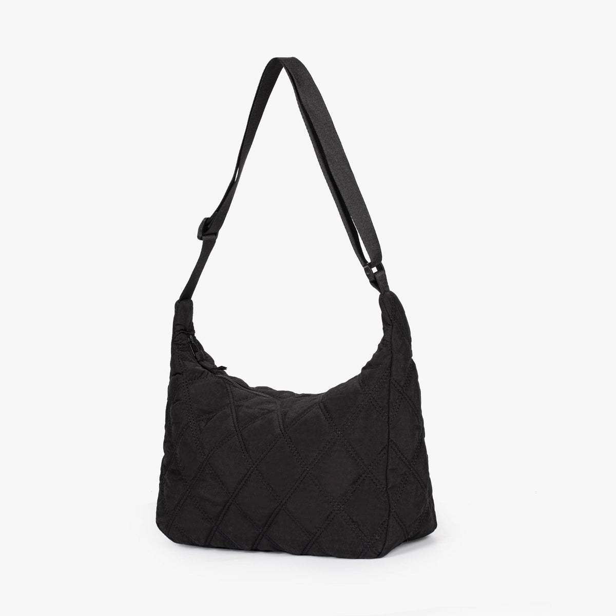 Sac bandoulière matelassé en nylon à motif losange