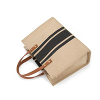 Sac cabas en toile texturée à anse en simili cuir