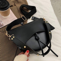Sac bandoulière vintage en simili cuir avec pompon