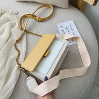 Mini sac bandoulière bicolore en simili cuir
