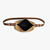 Sac croissant en simili cuir à détail tressé