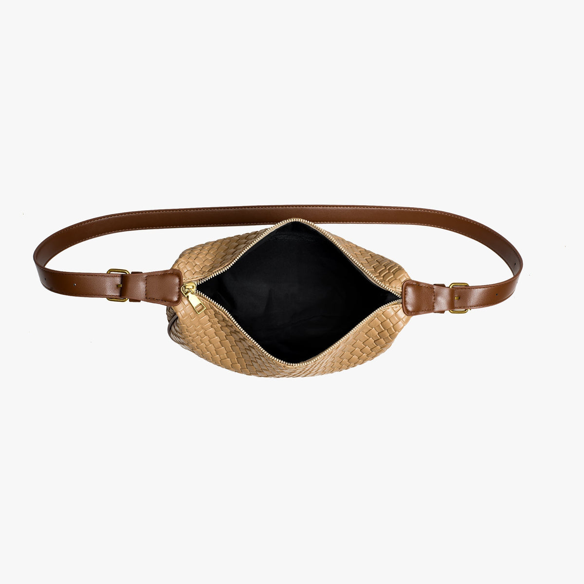 Sac croissant en simili cuir à détail tressé