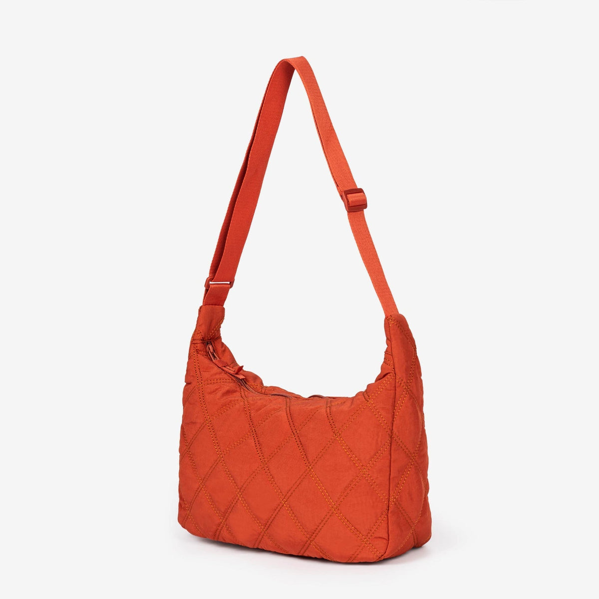 Sac bandoulière matelassé en nylon à motif losange