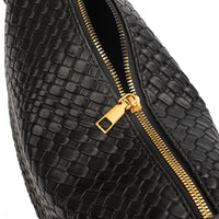 Sac croissant en simili cuir à détail tressé