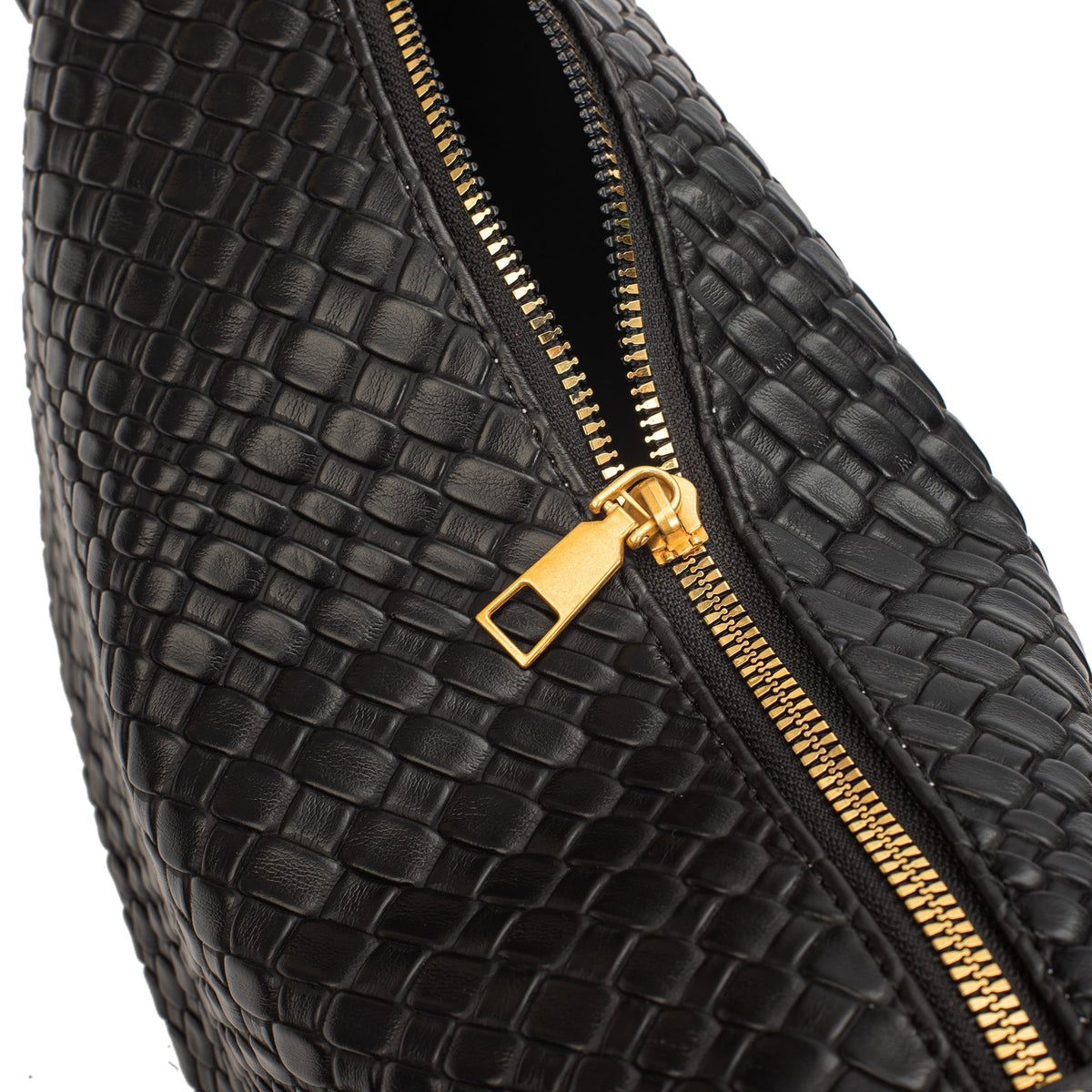 Sac croissant en simili cuir à détail tressé