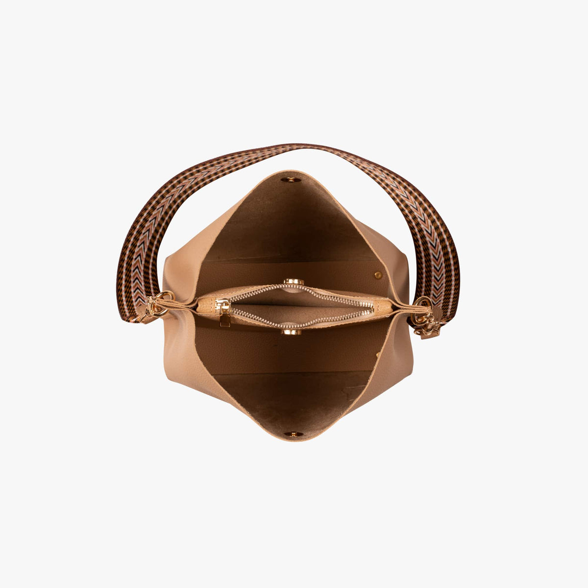 Sac seau bandoulière en simili cuir grainé