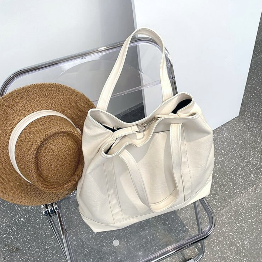 Sac cabas en simili cuir avec porte-clés intégré