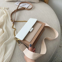 Mini sac bandoulière bicolore en simili cuir