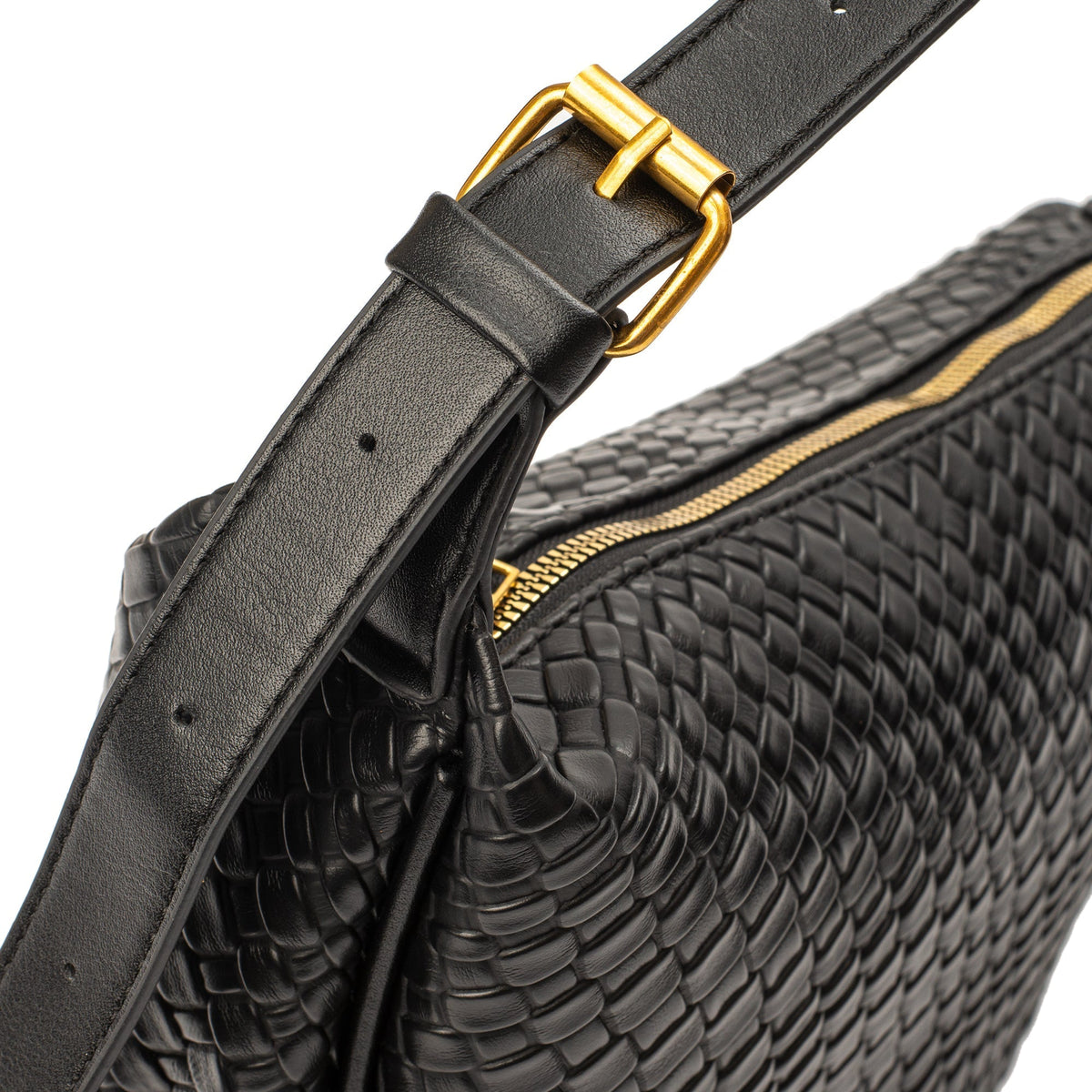Sac croissant en simili cuir à détail tressé