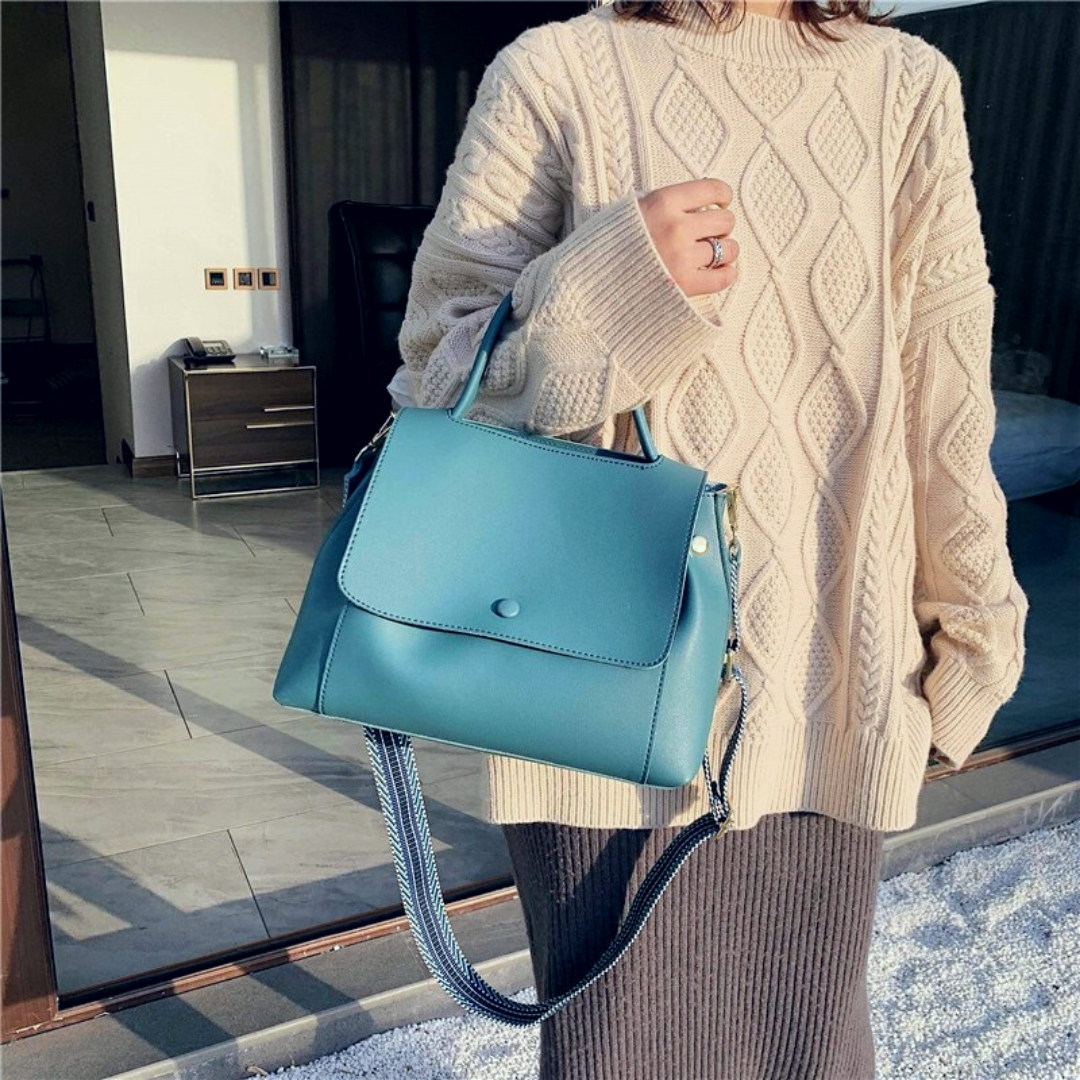 Sac bandoulière en simili cuir à sangle en toile