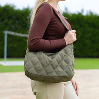 Sac bandoulière matelassé en nylon à motif losange