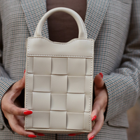 Mini sac à main tressé en simili cuir