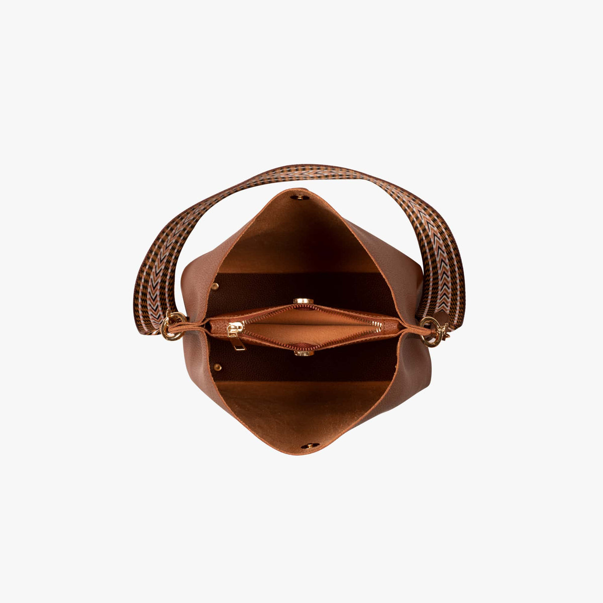 Sac seau bandoulière en simili cuir grainé