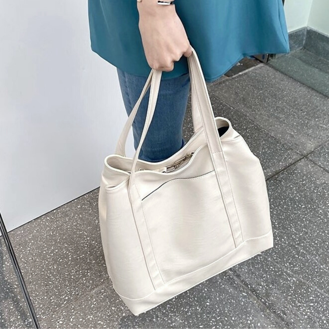 Sac cabas en simili cuir avec porte-clés intégré