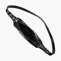 Sac demi-lune porté épaule en simili cuir lisse