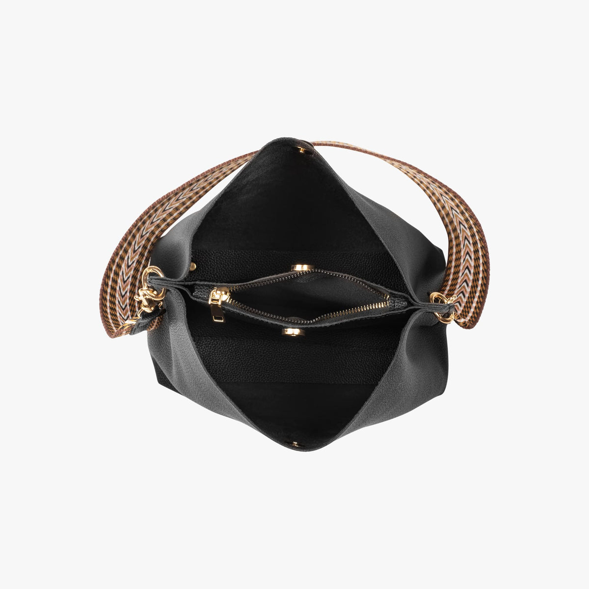 Sac seau bandoulière en simili cuir grainé
