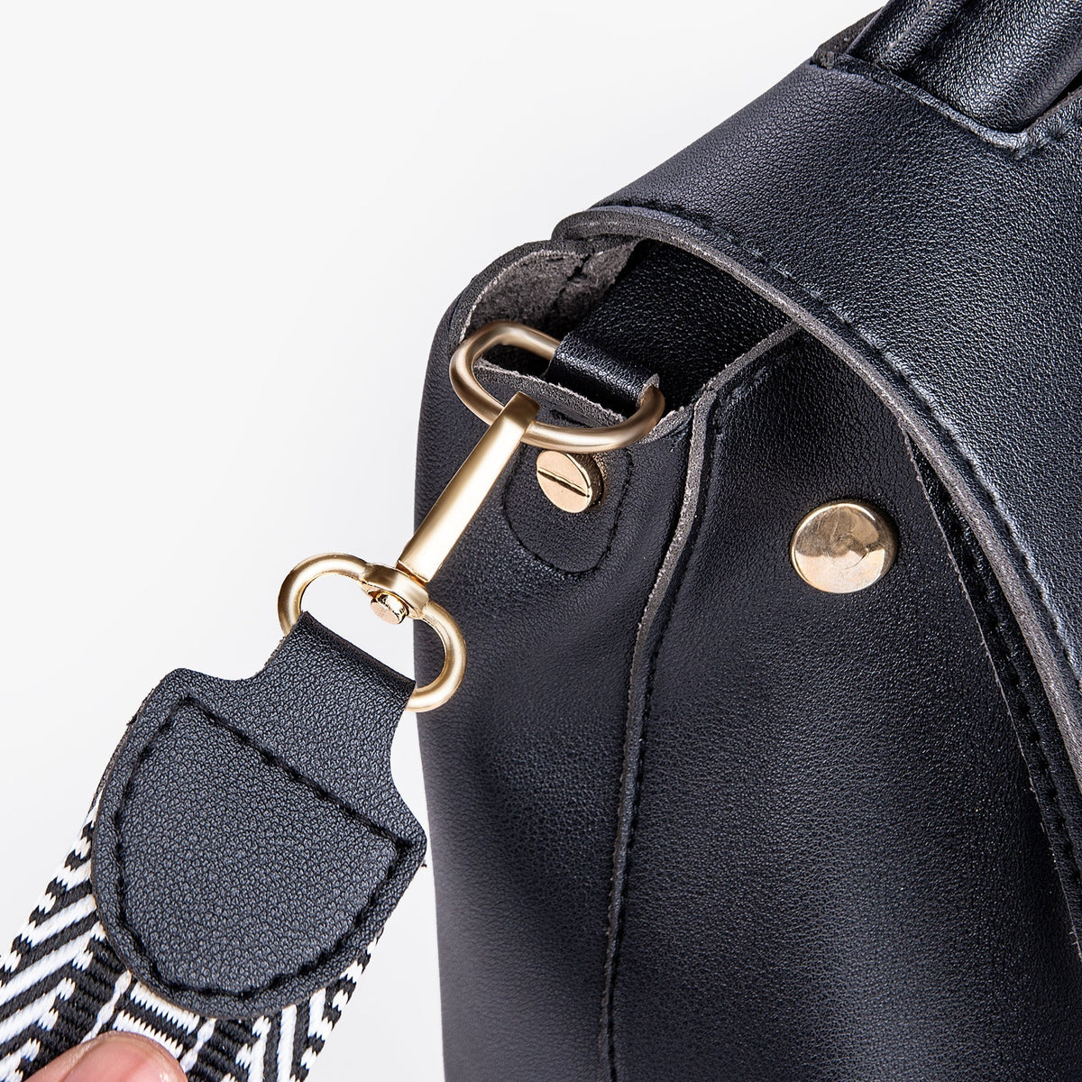 Sac bandoulière en simili cuir à sangle en toile