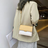 Mini sac bandoulière bicolore en simili cuir