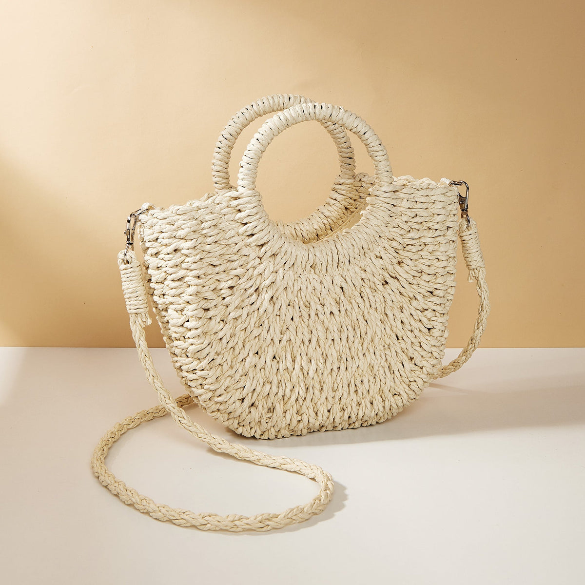 Sac à main en paille à bandoulière