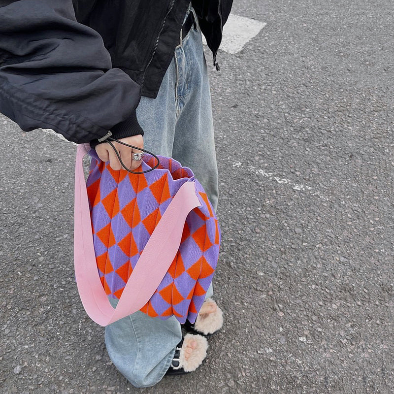 Sac cabas pliable bicolore en polyester résistant
