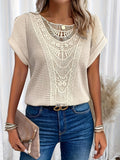 Top Tricot Dentelle Femme - Élégance Bohème Raffinée