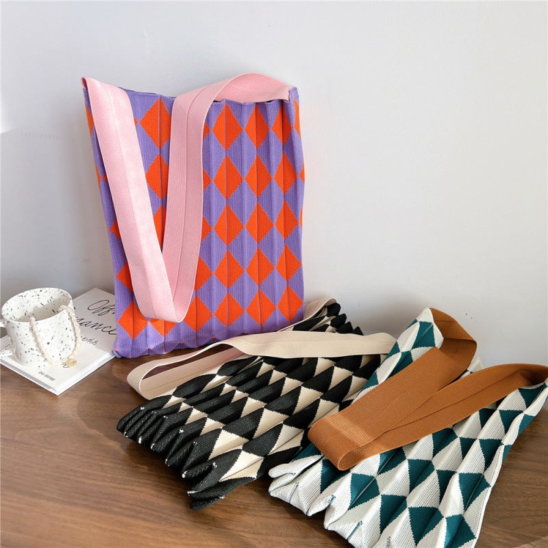 Sac cabas pliable bicolore en polyester résistant