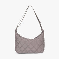 Sac bandoulière matelassé en nylon à motif losange