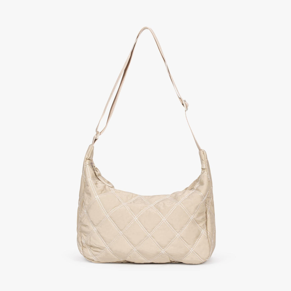 Sac bandoulière matelassé en nylon à motif losange