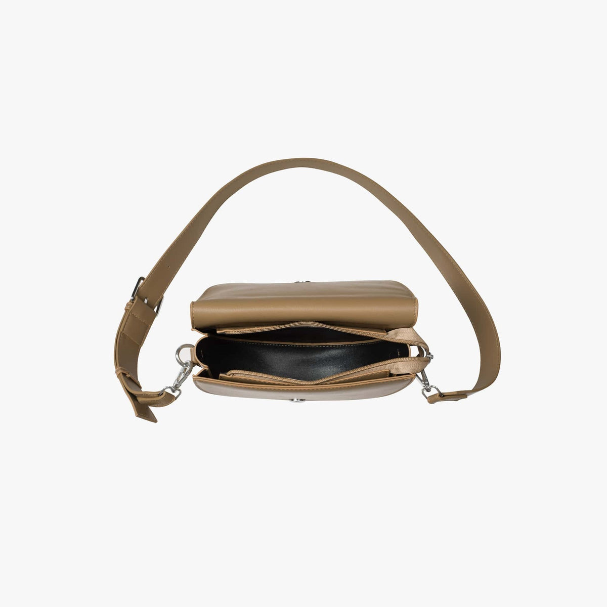 Petit sac bandoulière demi-lune en simili cuir