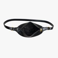 Sac croissant en simili cuir à détail tressé