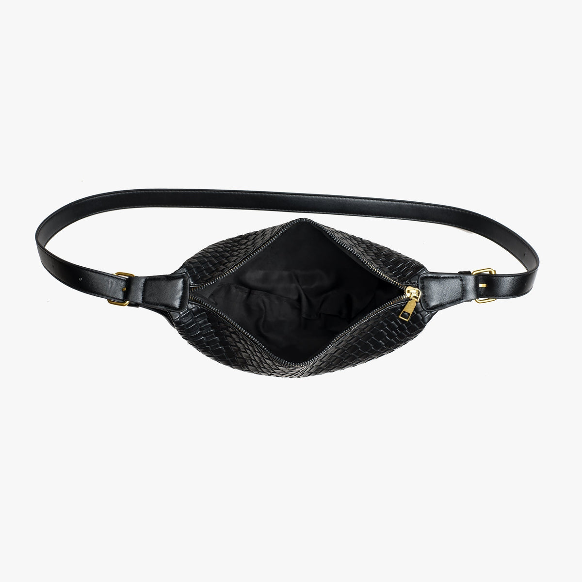 Sac croissant en simili cuir à détail tressé