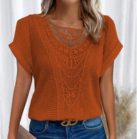 Arkemio top-en-tricot-dentelle-delicate-elegance-boheme Orange rouge S
