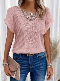 Arkemio top-en-tricot-dentelle-delicate-elegance-boheme Rose S