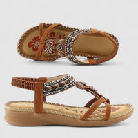 Arkemio sandales-femme-bohemes-a-perles-decoratives Marron 35 EU