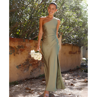 Arkemio robe-maxi-femme-asymetrique-elegante-avec-fente-coupe-ajustee Vert S