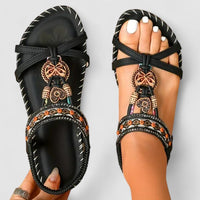 Arkemio sandales-femme-bohemes-a-perles-decoratives Noir Graphite 35 EU