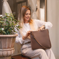 Sac cabas carré en simili cuir à anses réglables