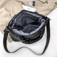 Sac cabas zippé en nylon à bandoulière amovible